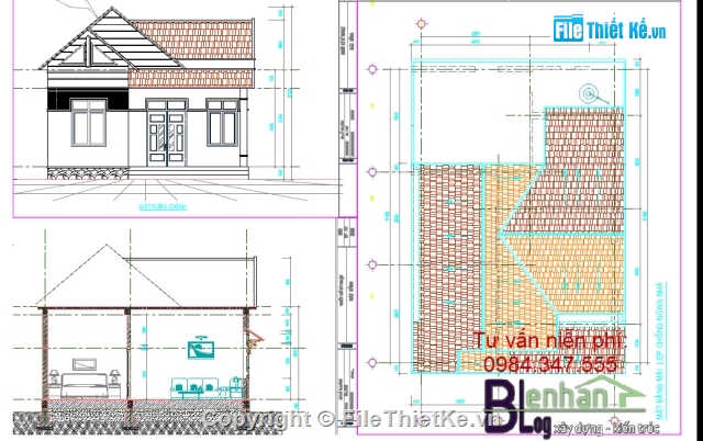 Nhà một tầng,nhà ở,thiết kế nhà ở,nhà dân cư,công trình nhà dân